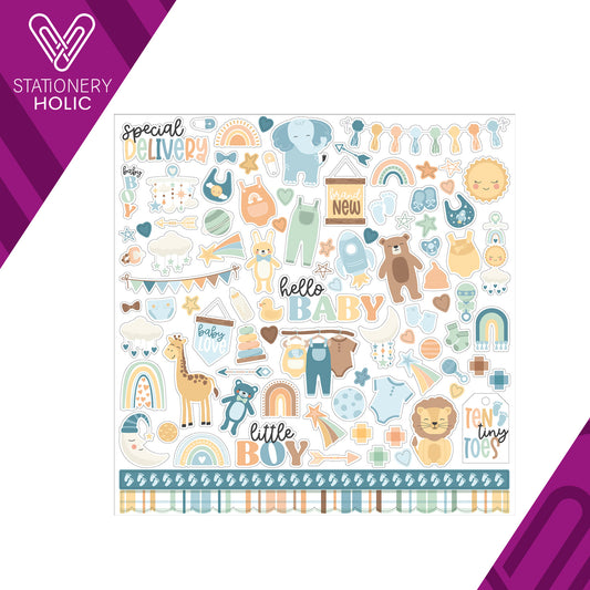 Echo Park - Hoja de Stickers 12 x 12 - Our Baby Boy