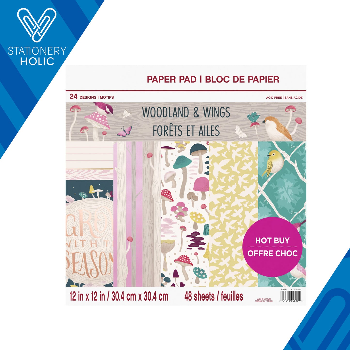 Craft Smith - Bloc Papel 12 x 12 - Woodland & Wings