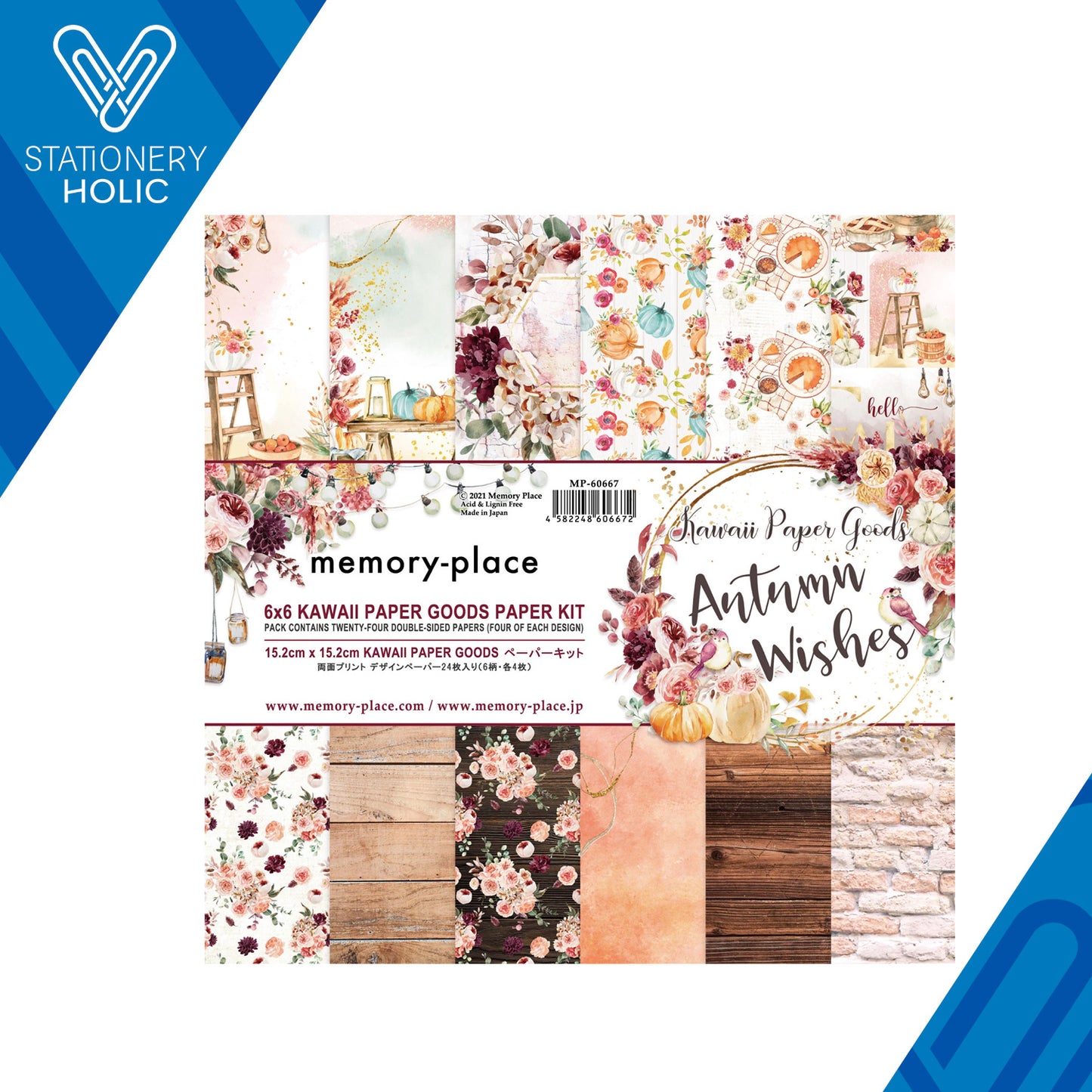 Memory Place - Bloc Papel 6 x 6 (24 hojas) - Autumn Wishes