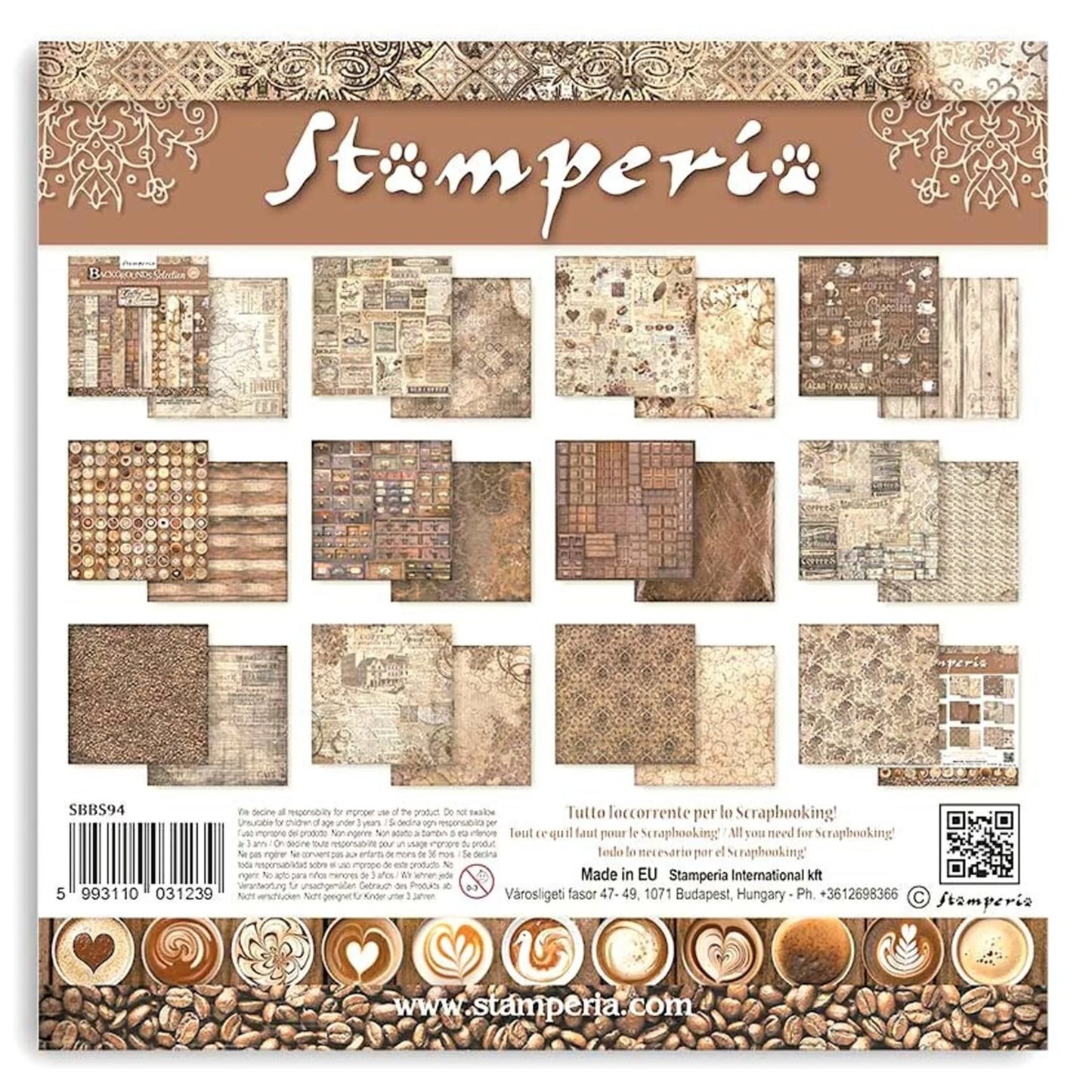Stamperia - Coleccion 8 x 8 - Coffee and Chocolate Backgrounds