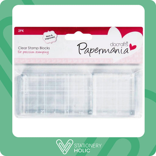 Papermania - Set Blocks de Acrilico (2 piezas) - 4.4 x 7.6 cm y 4.4 x 4.4 cm