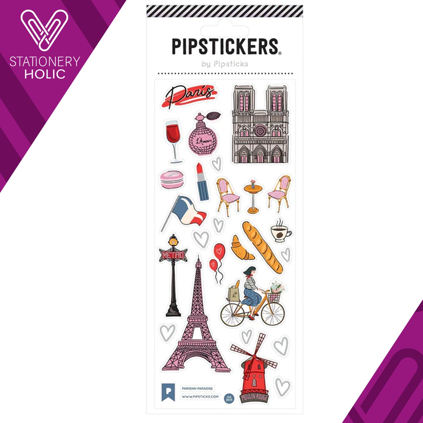 Pipsticks - Stickers 3x7" - Parisian Paradise