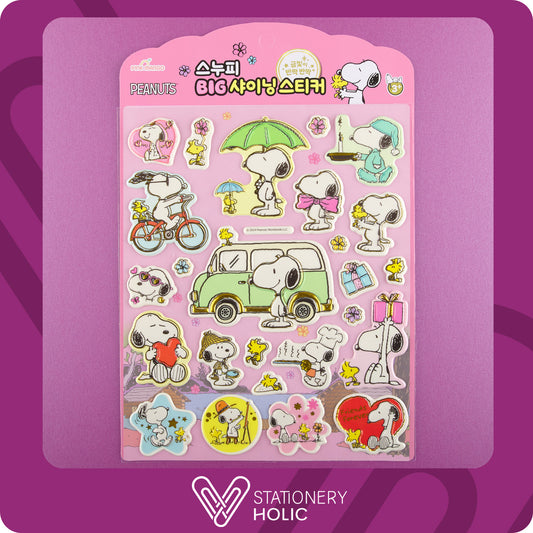 Peanuts - Puffy Stickers - Snoopy Big Shining Rosado