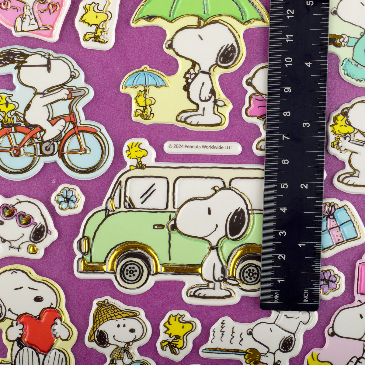 Peanuts - Puffy Stickers - Snoopy Big Shining Rosado