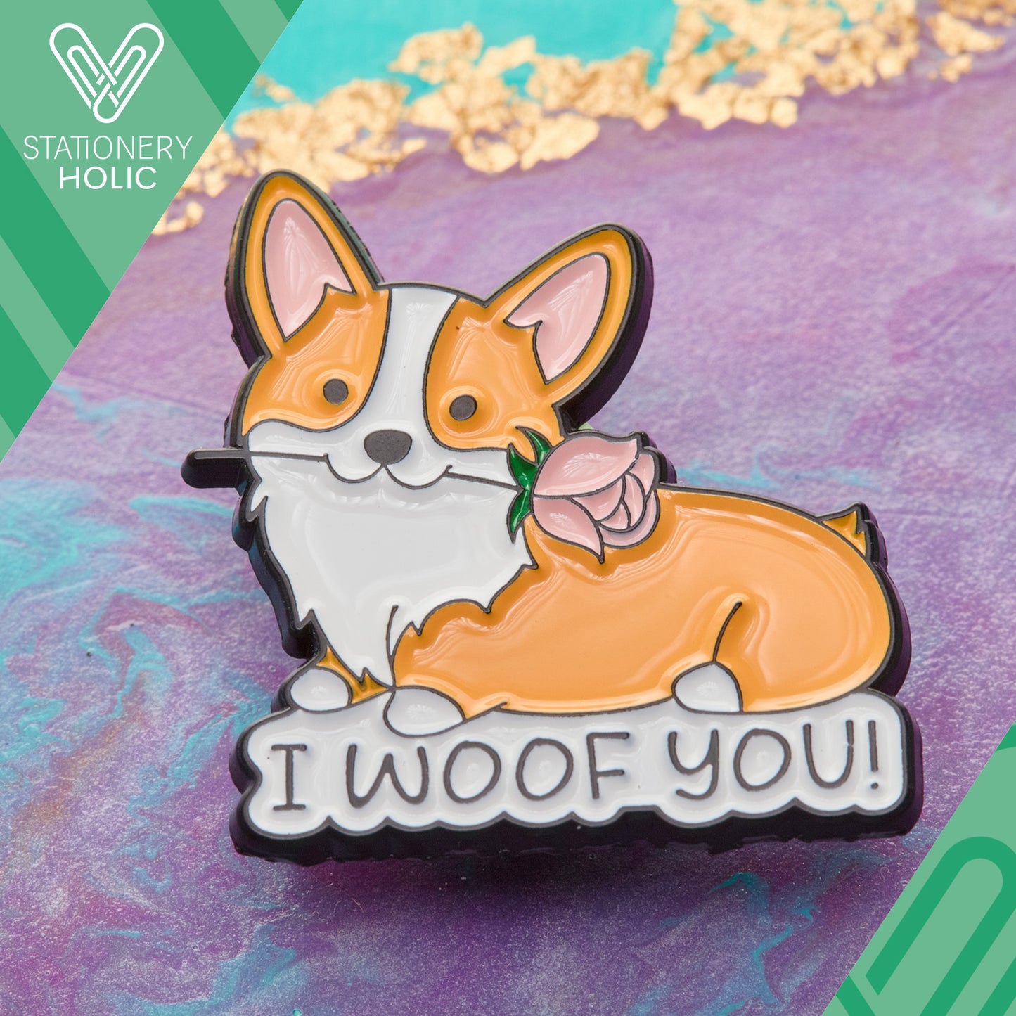 UB - Pin - Corgi Woof You