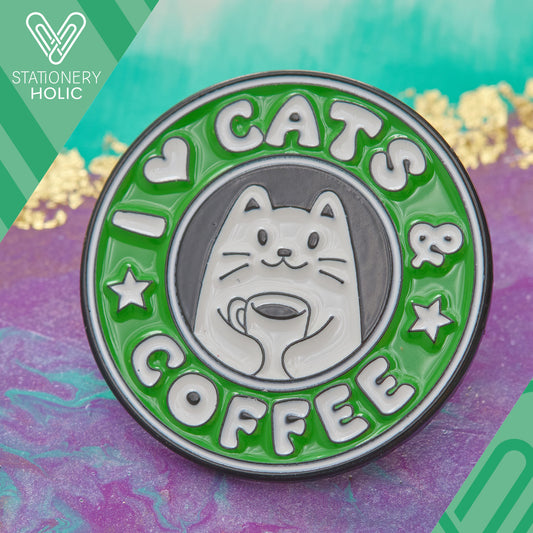 UB - Pin - I Love Cats & Coffee