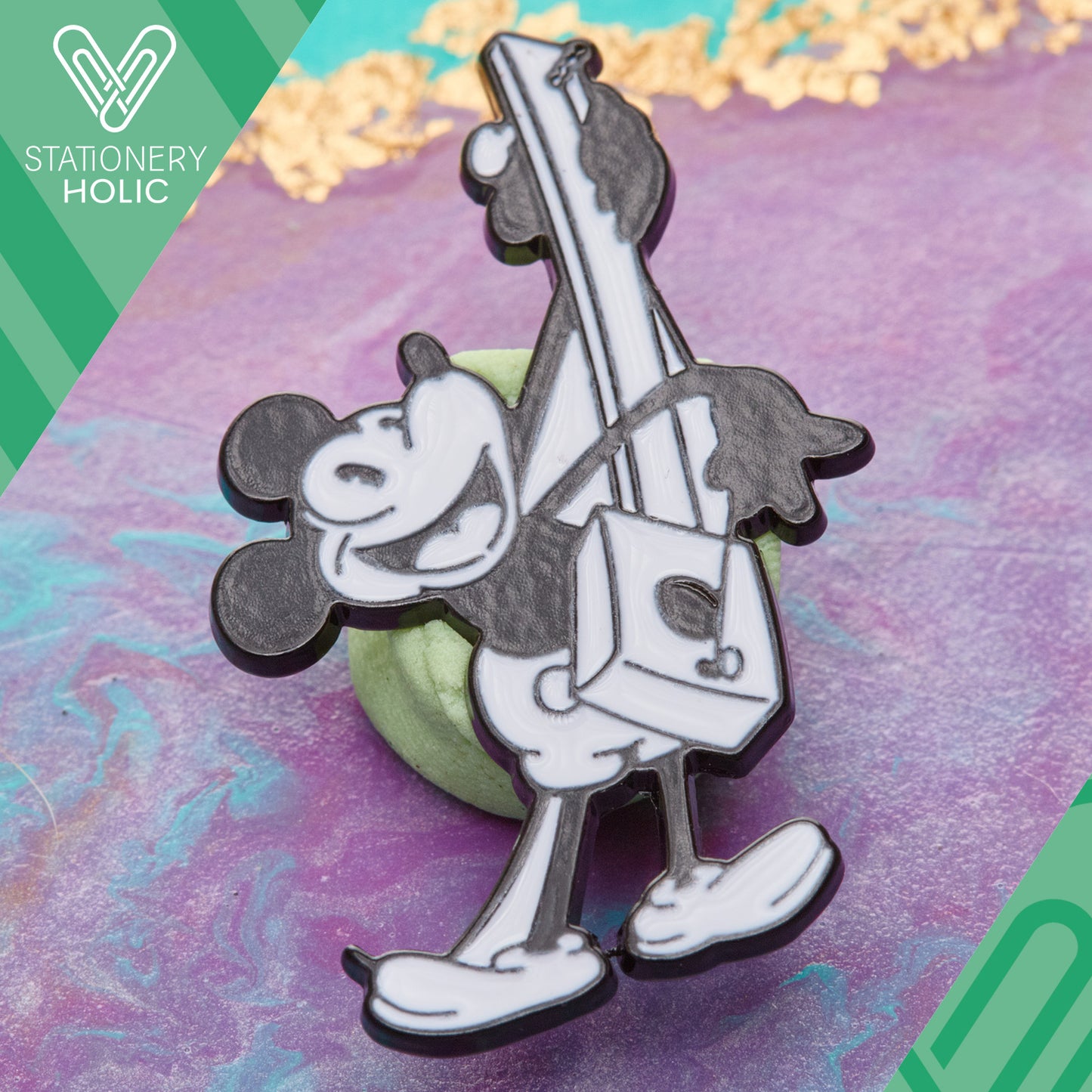 UB - Pin - Mickey Mouse B&W Guitarra