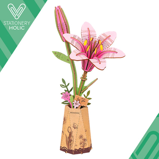 Rolife - Wooden Flowers - Pink Lily