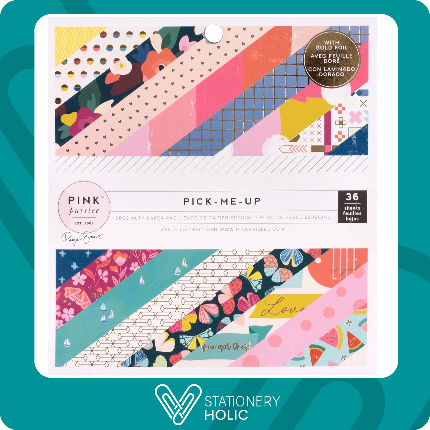 Pink Paislee - Bloc Papel 6 x 6 - Pick Me Up