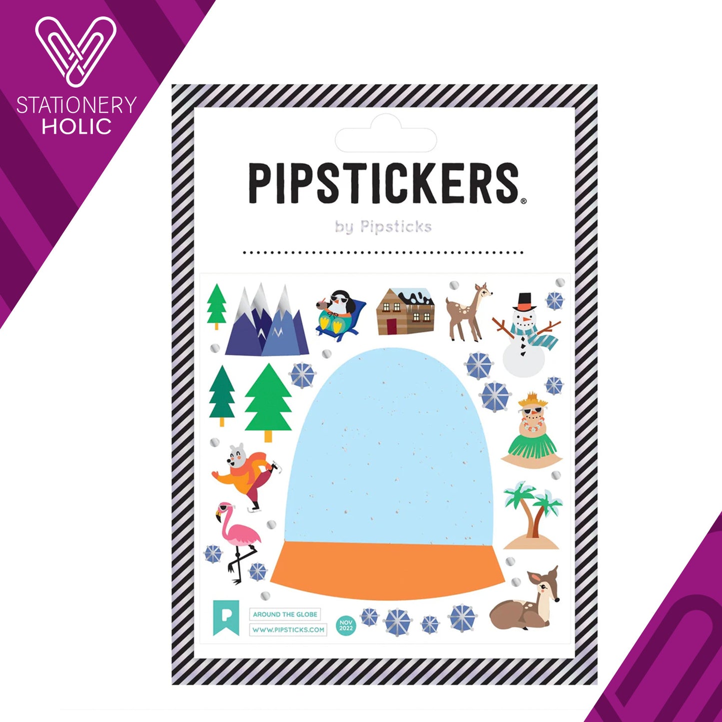 Pipsticks - Stickers 4x4" - Around The Globe