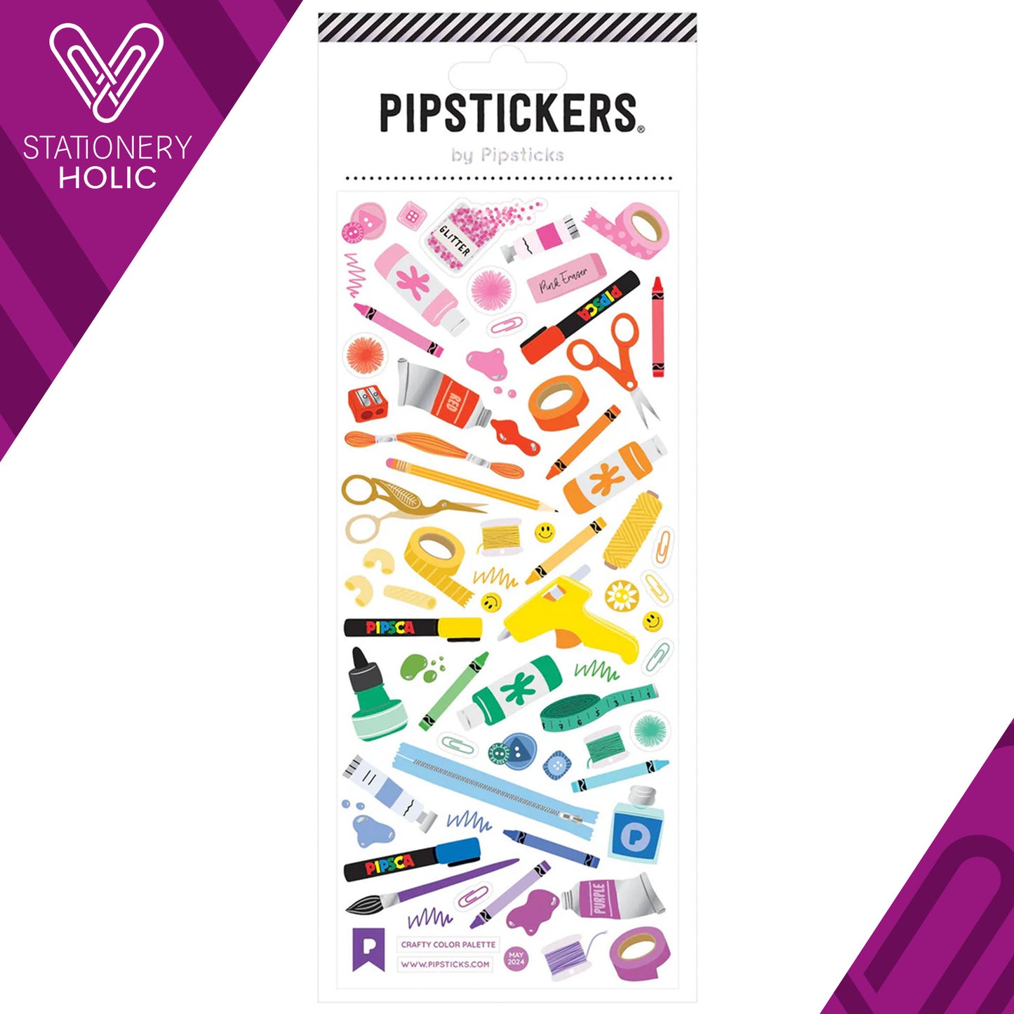 Pipsticks - Stickers 3x7" - Crafty Color Palette