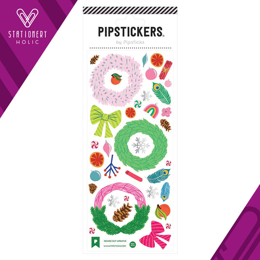 Pipsticks - Stickers 3x7" - Decked Out Wreaths