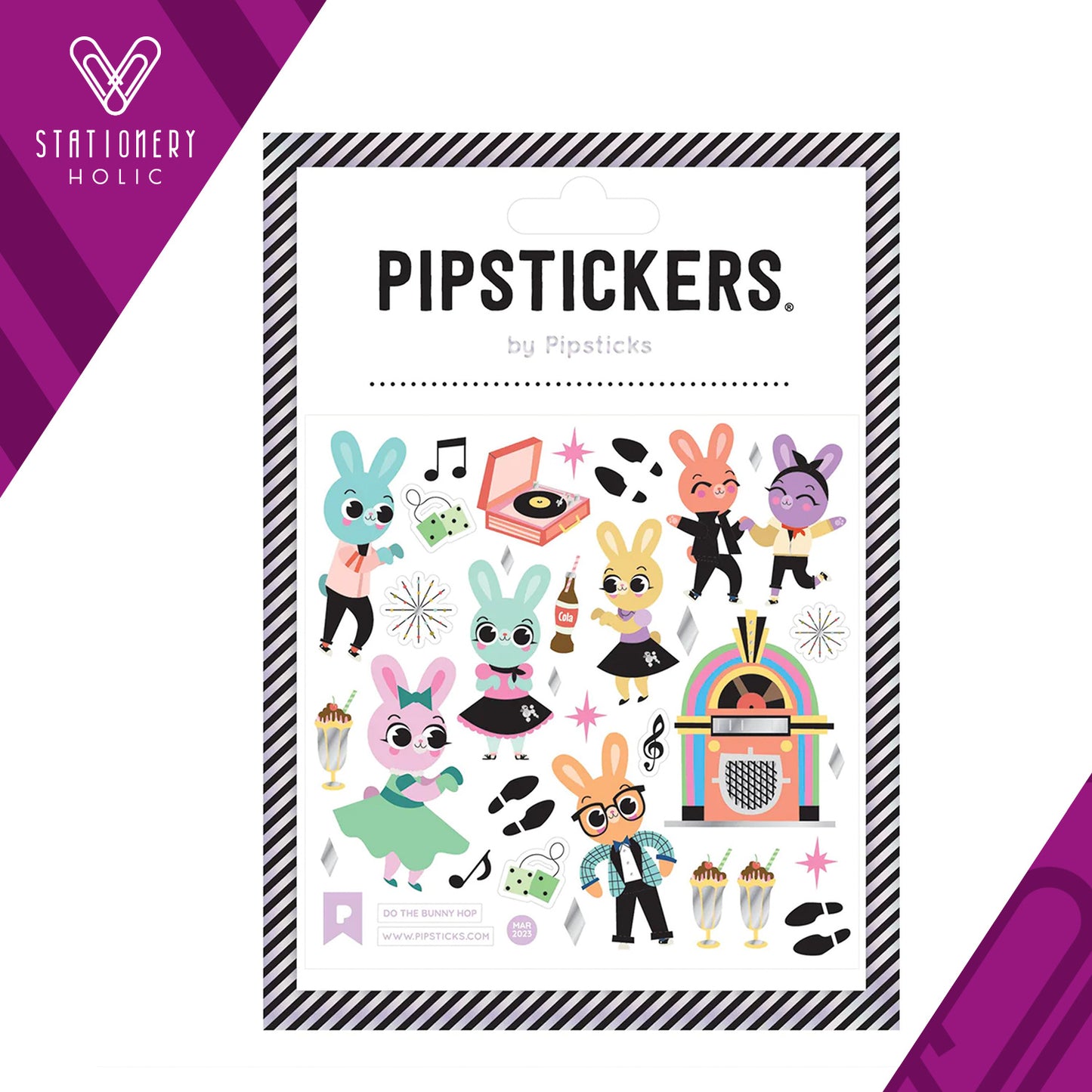 Pipsticks - Stickers 4x4" - Do The Bunny Hop