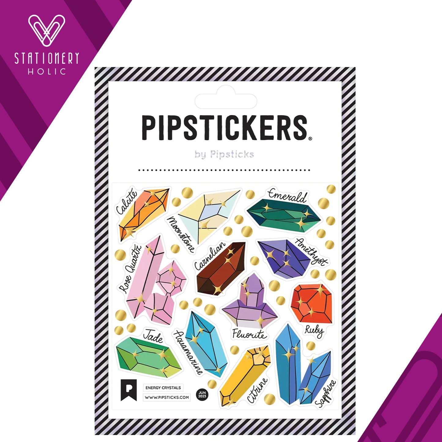 Pipsticks - Stickers 4x4" - Energy Crystals