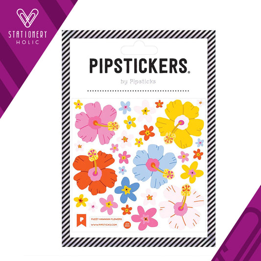 Pipsticks - Stickers 4x4" Fuzzy - Hawaiian Flowers