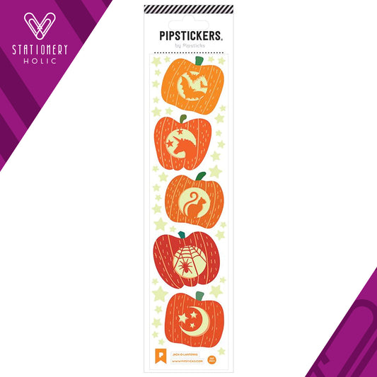 Pipsticks - Stickers 2x8" Glow In The Dark - Jack-O-Lanterns