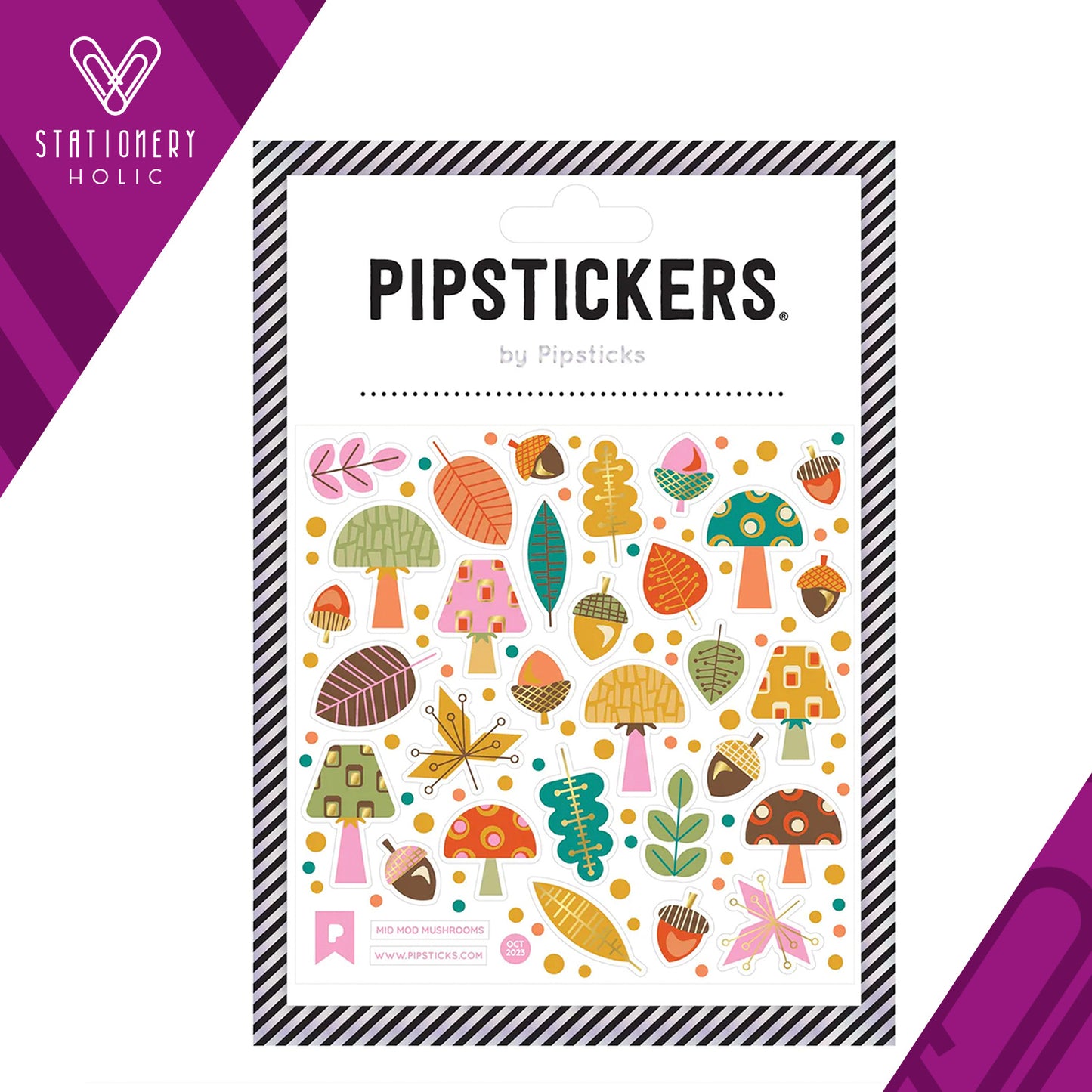 Pipsticks - Stickers 4x4" - Mid Mod Mushrooms