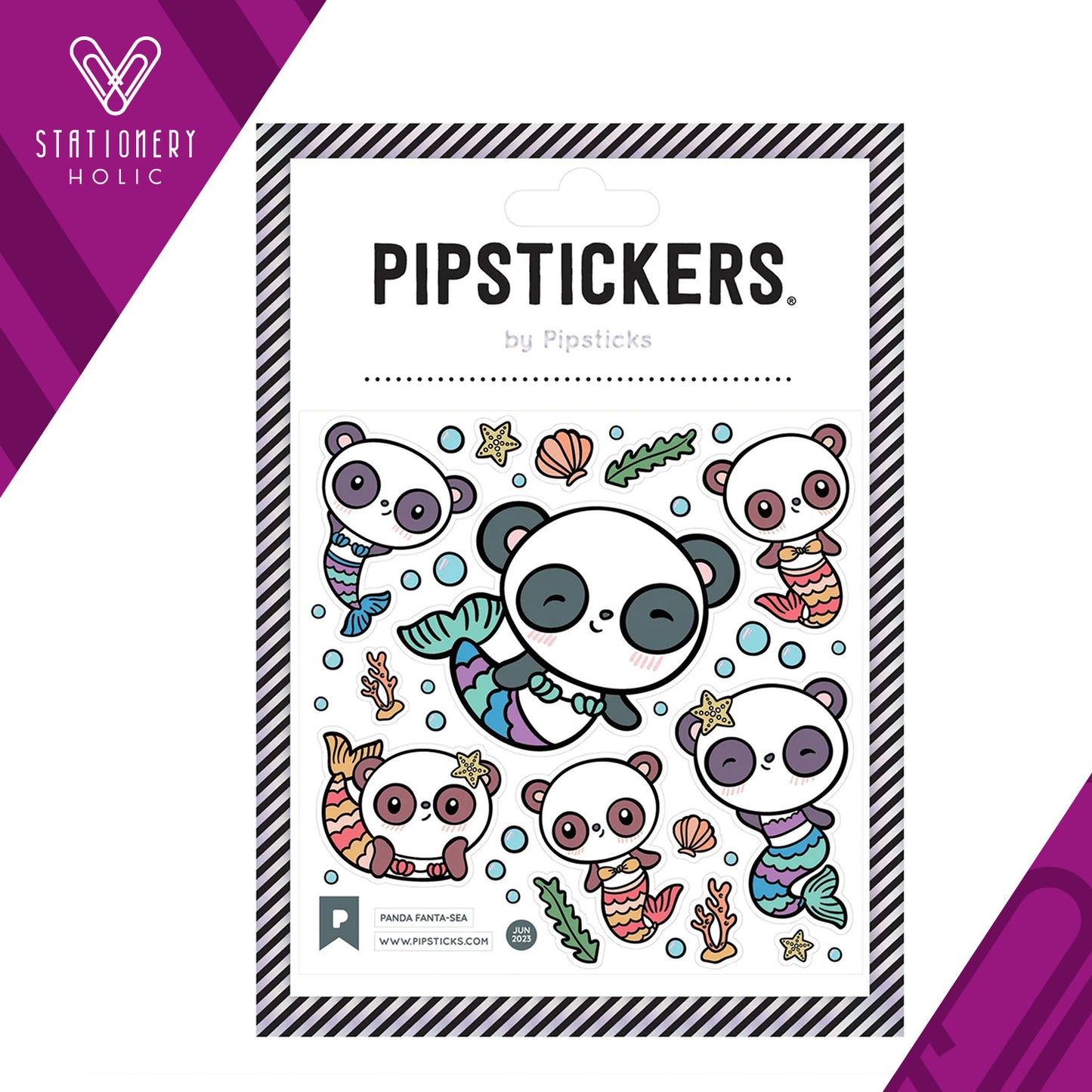 Pipsticks - Stickers 4x4" - Panda Fanta-Sea