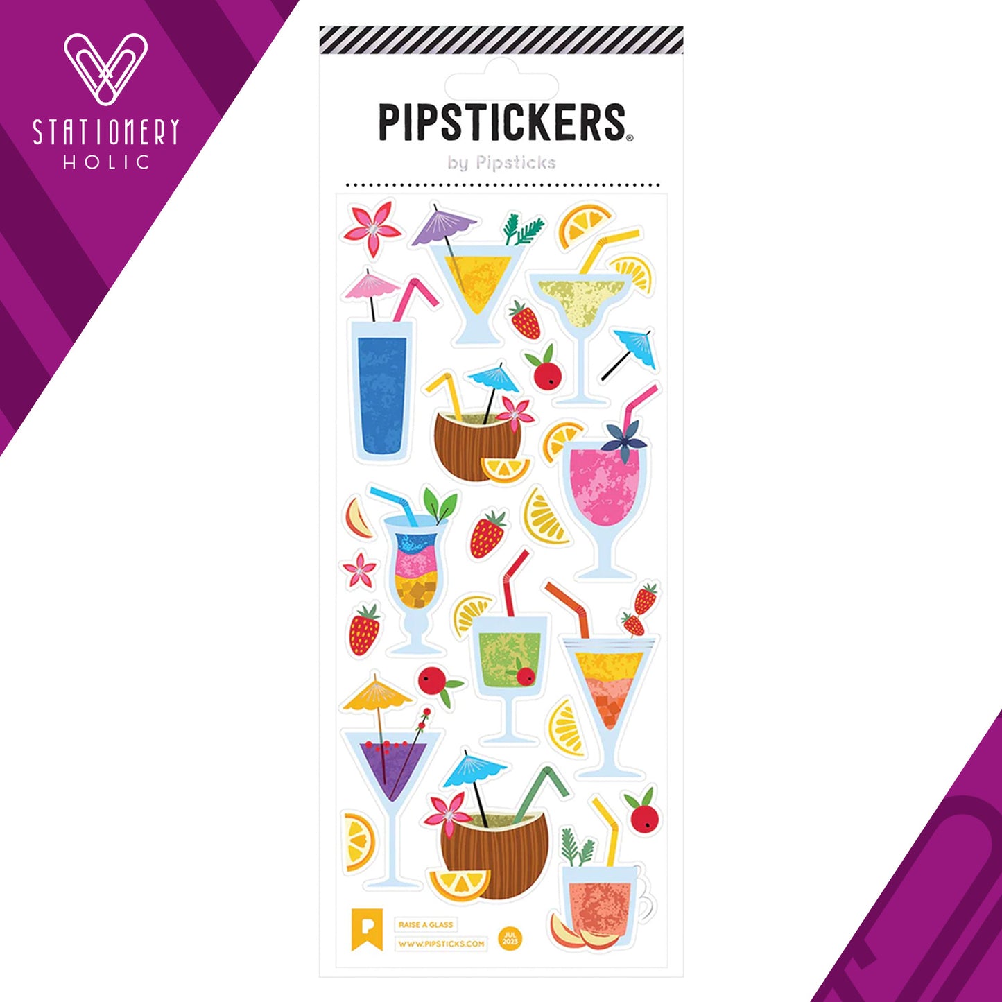 Pipsticks - Stickers 3x7" - Raise A Glass