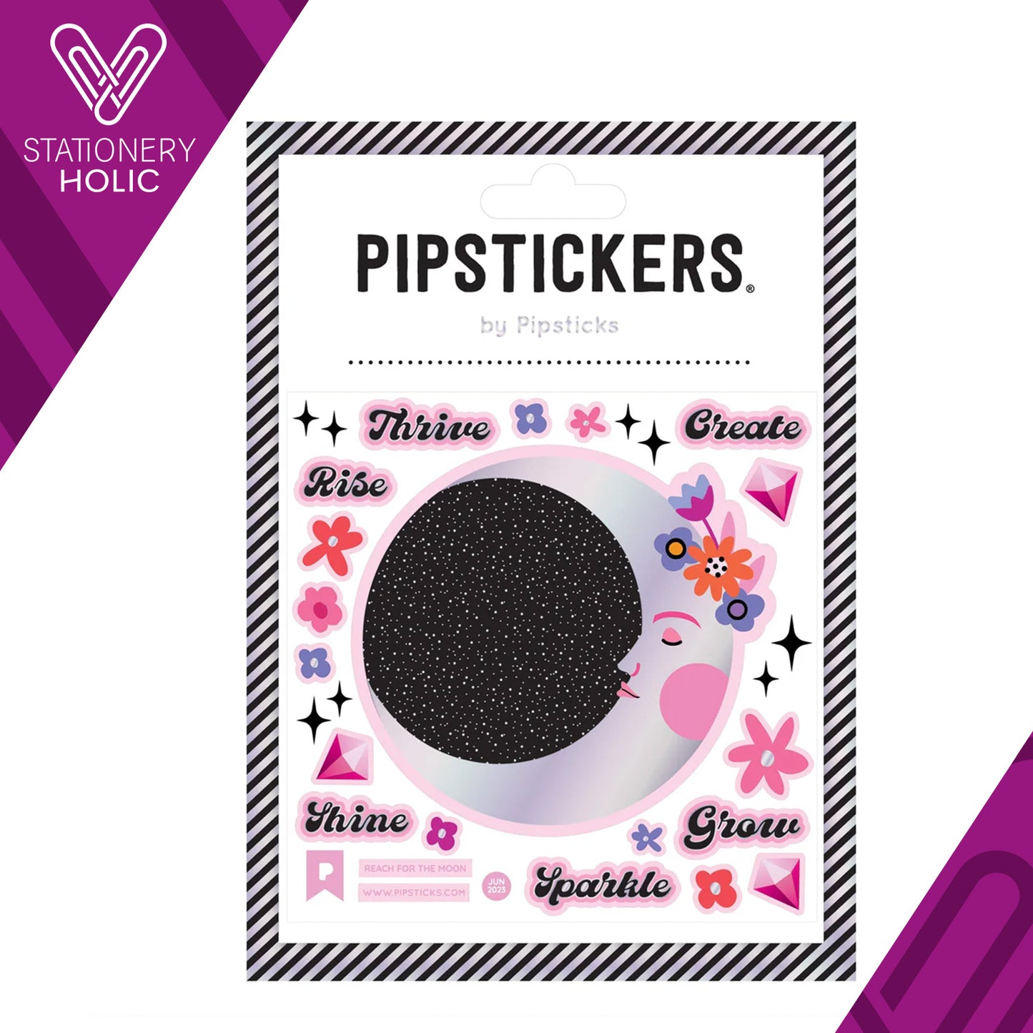 Pipsticks - Stickers 4x4" - Reach For The Moon