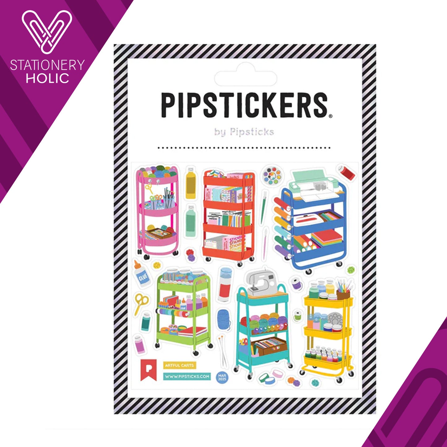 Pipsticks - Stickers 4x4" - Artful Carts