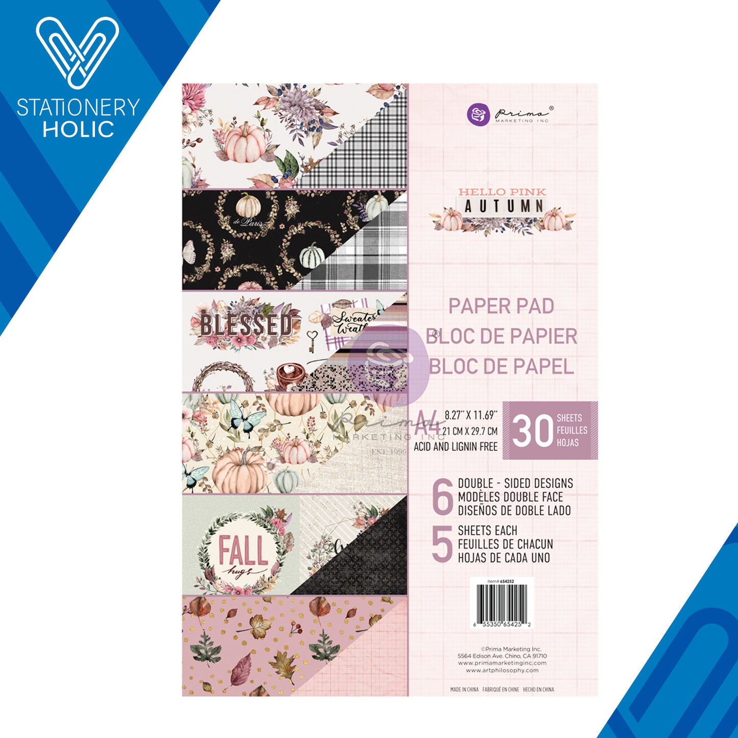 Prima Marketing - Block Papel A4 - Hello Pink Autumn