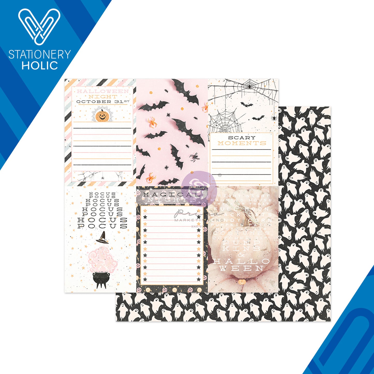 Prima Marketing - Hoja Papel 12 x 12 con Foil - Thirty One Hocus Pocus