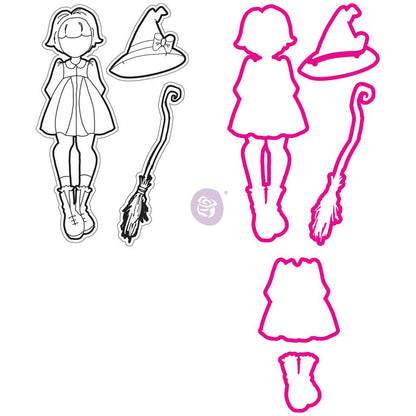 Prima Marketing - Sellos Hule y Troqueles - JN Lil Witch