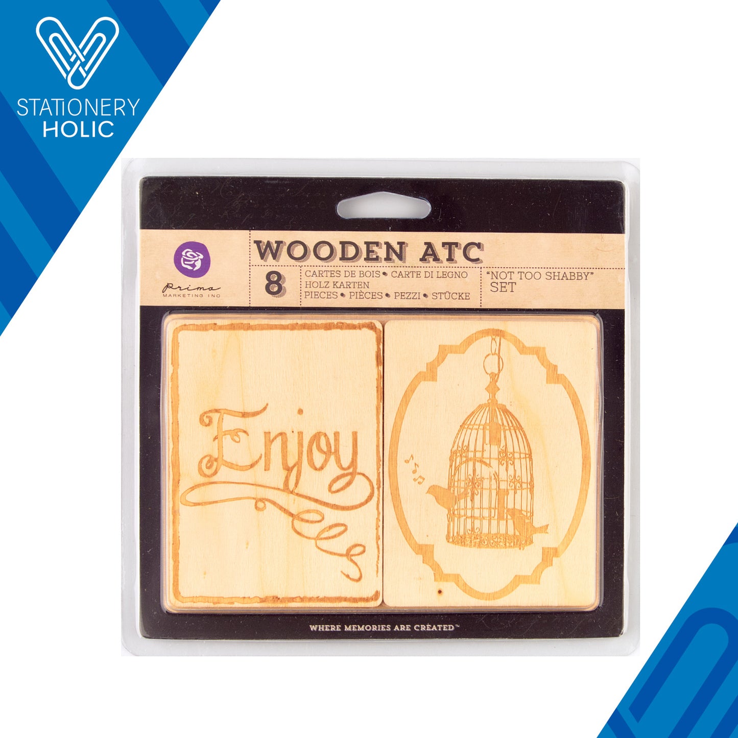 Prima Marketing - Tarjetas Madera 3 x 4" y 6 x 4" - Not Too Shabby