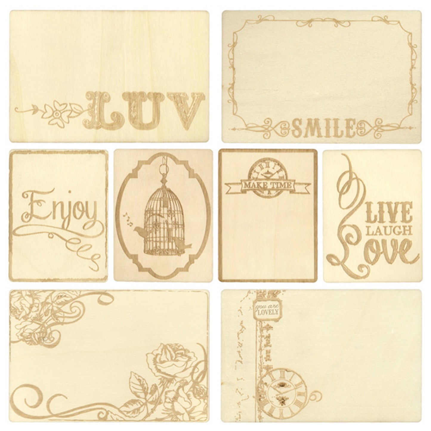 Prima Marketing - Tarjetas Madera 3 x 4" y 6 x 4" - Not Too Shabby