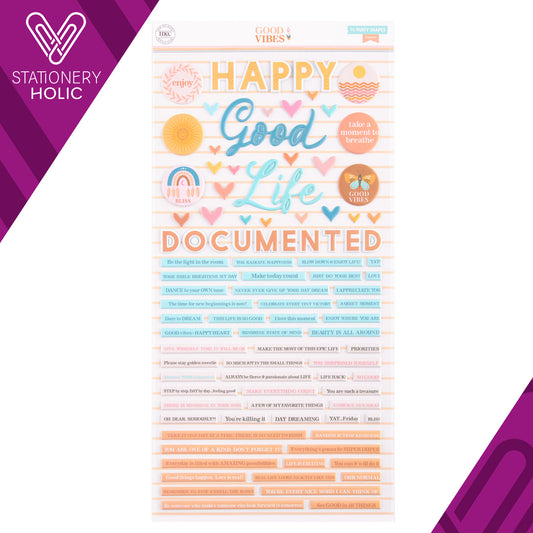 Hip Kit Club - Puffy Stickers 6 x 12 Phrases - Good Vibes