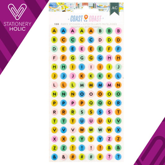 American Crafts - Puffy Stickers - Coast To Coast
