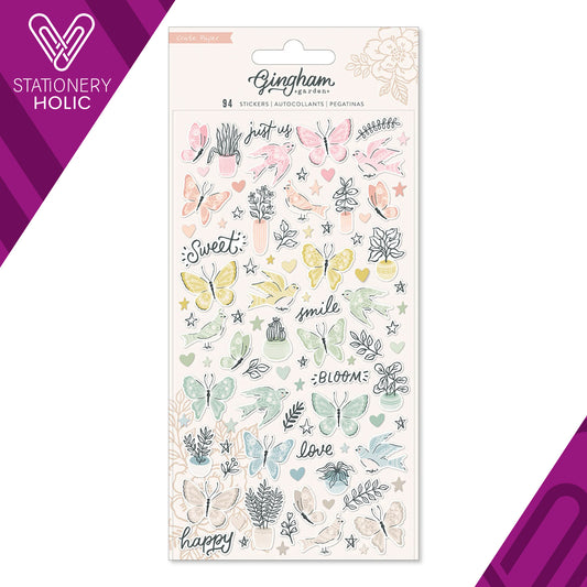 Crate Paper - Puffy Stickers - Gingham Garden