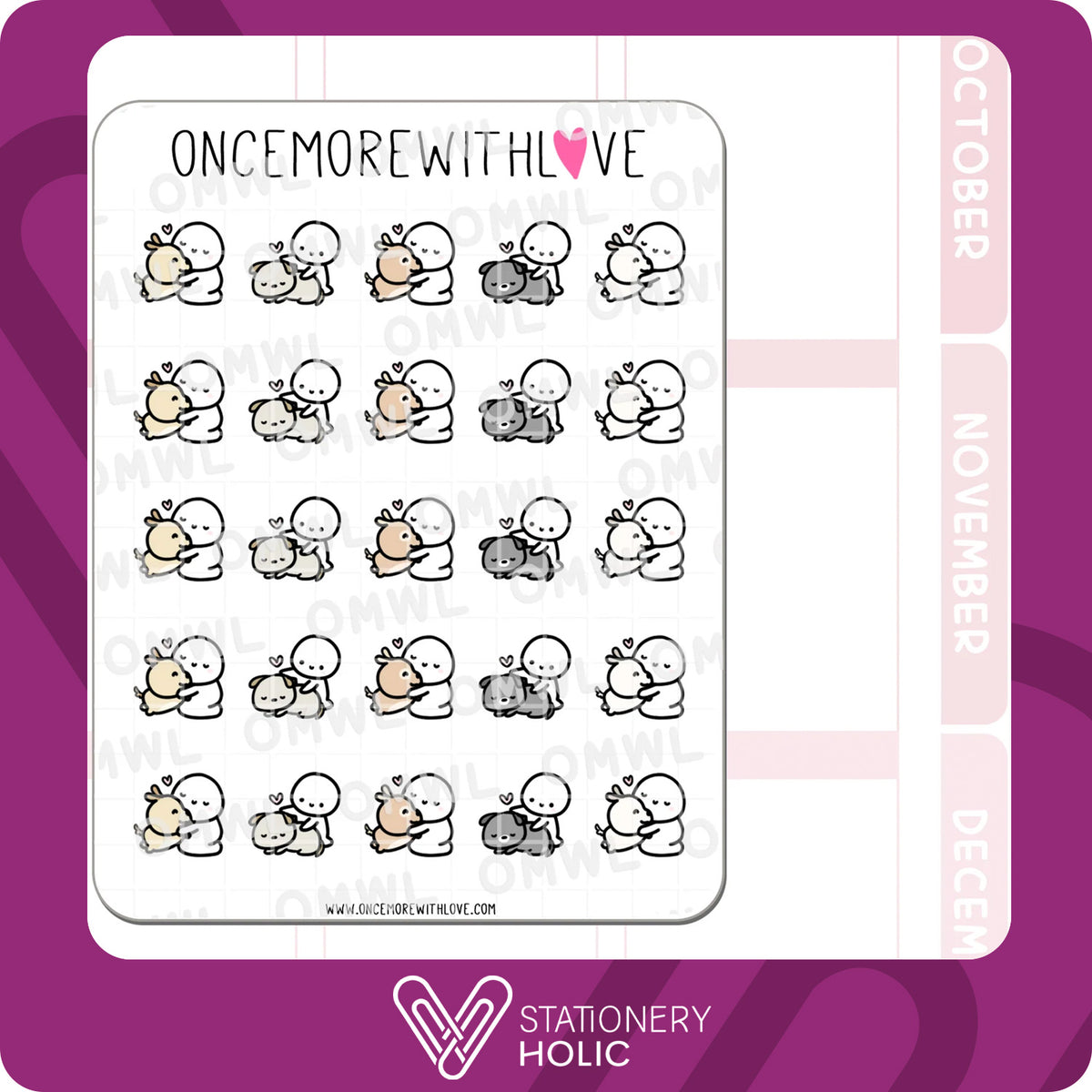 Once More With Love - Stickers - Puppy Cuddles