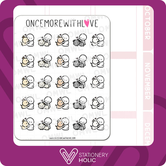 Once More With Love - Stickers - Puppy Cuddles