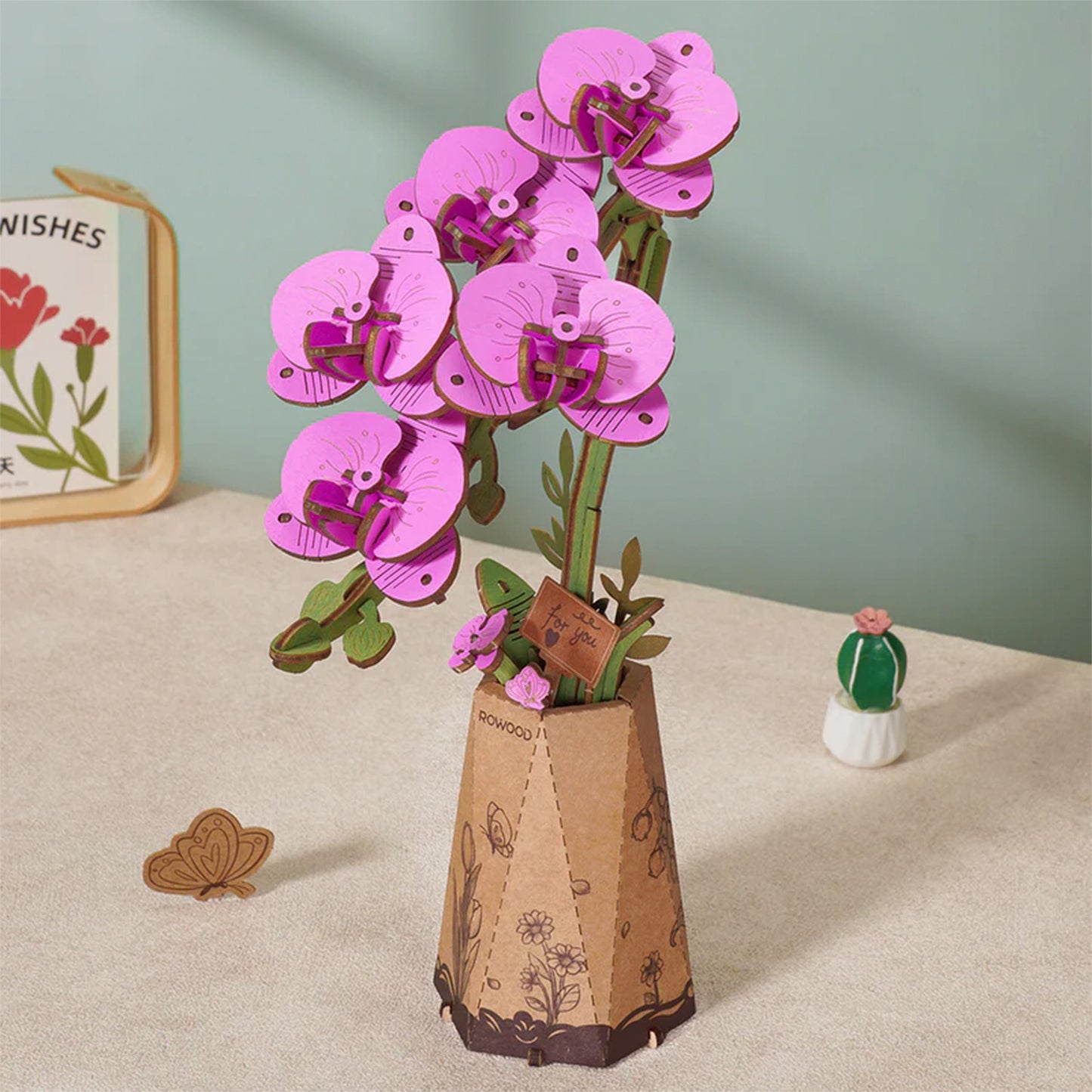 Rolife - Wooden Flowers - Orchid Purple Moth