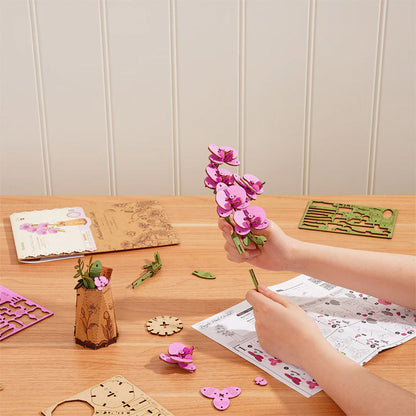Rolife - Wooden Flowers - Orchid Purple Moth