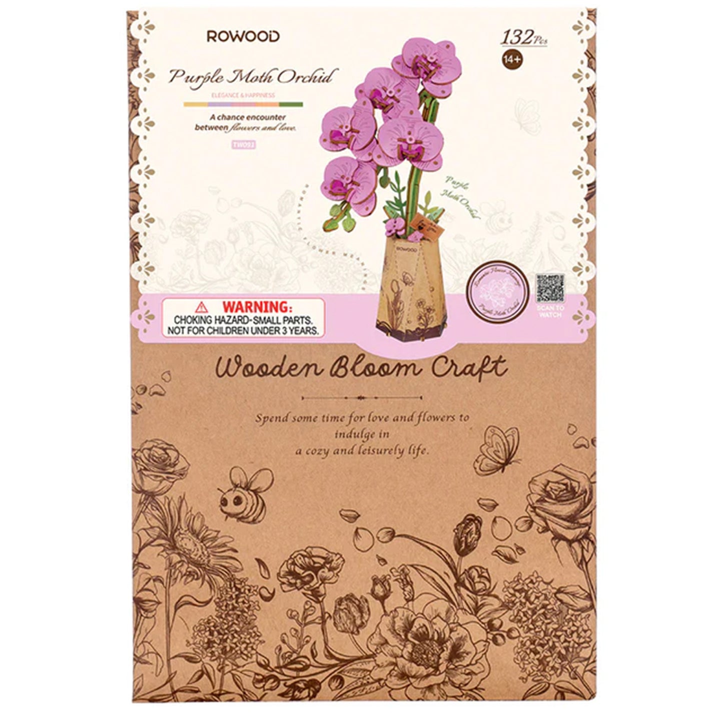 Rolife - Wooden Flowers - Orchid Purple Moth