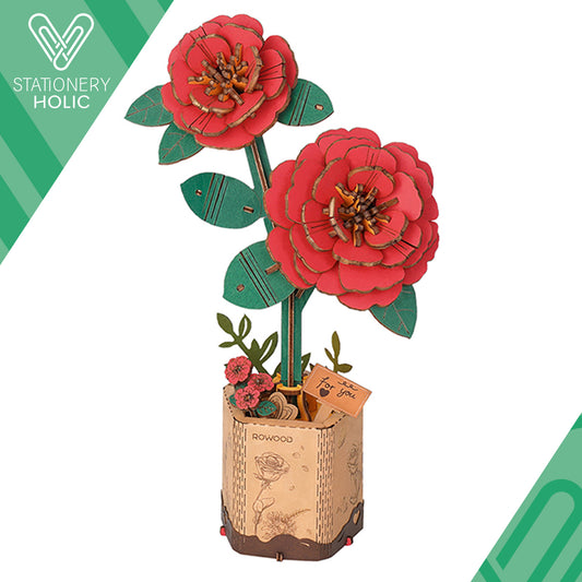 Rolife - Wooden Flowers - Red Camelia