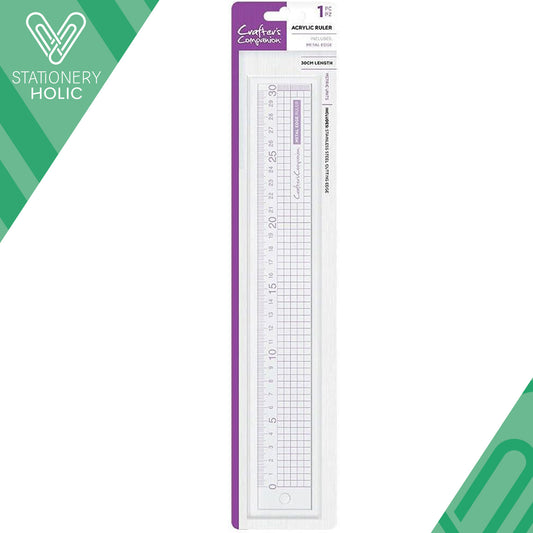 Crafter's Companion - Regla Acrilico Con Orilla Metal - 30 cm