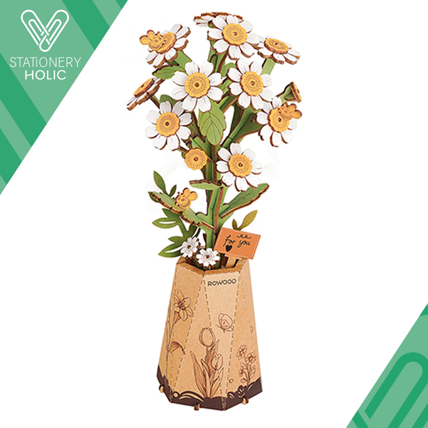 Robotime - Wooden Flowers - Chamomile