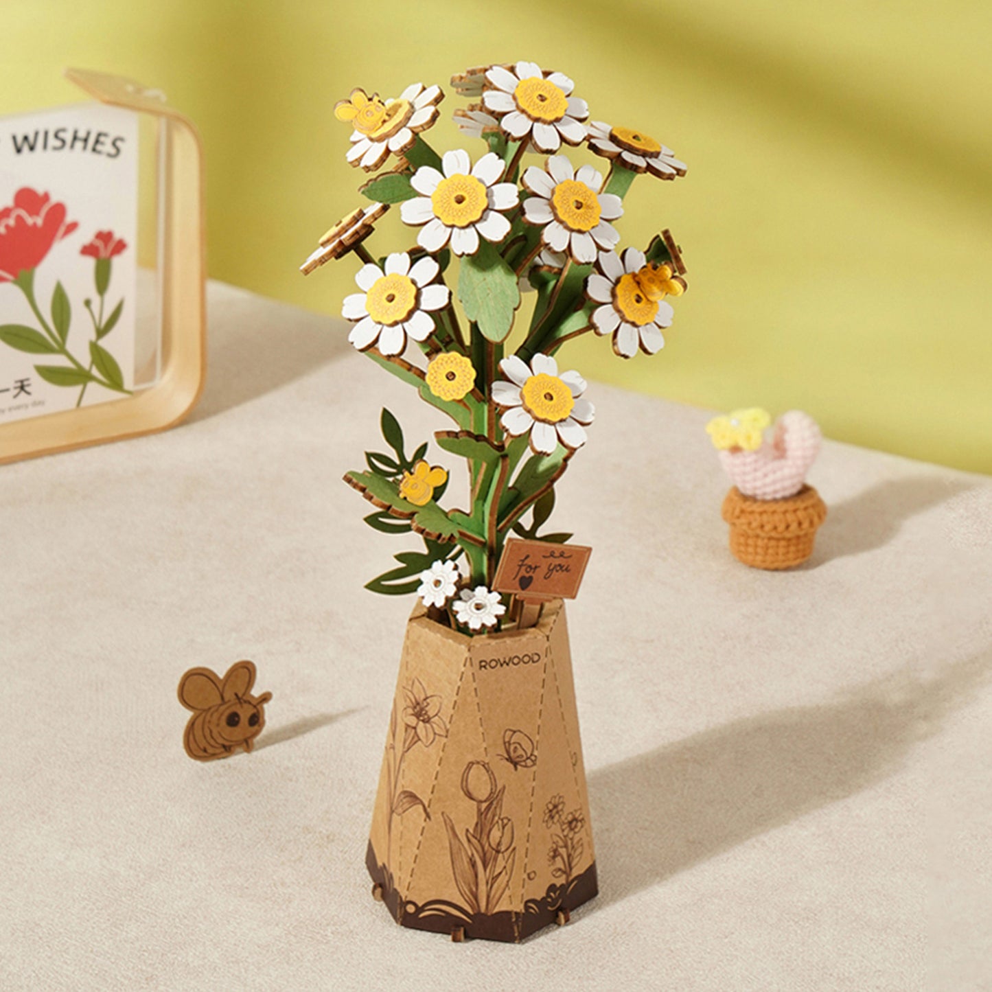 Robotime - Wooden Flowers - Chamomile