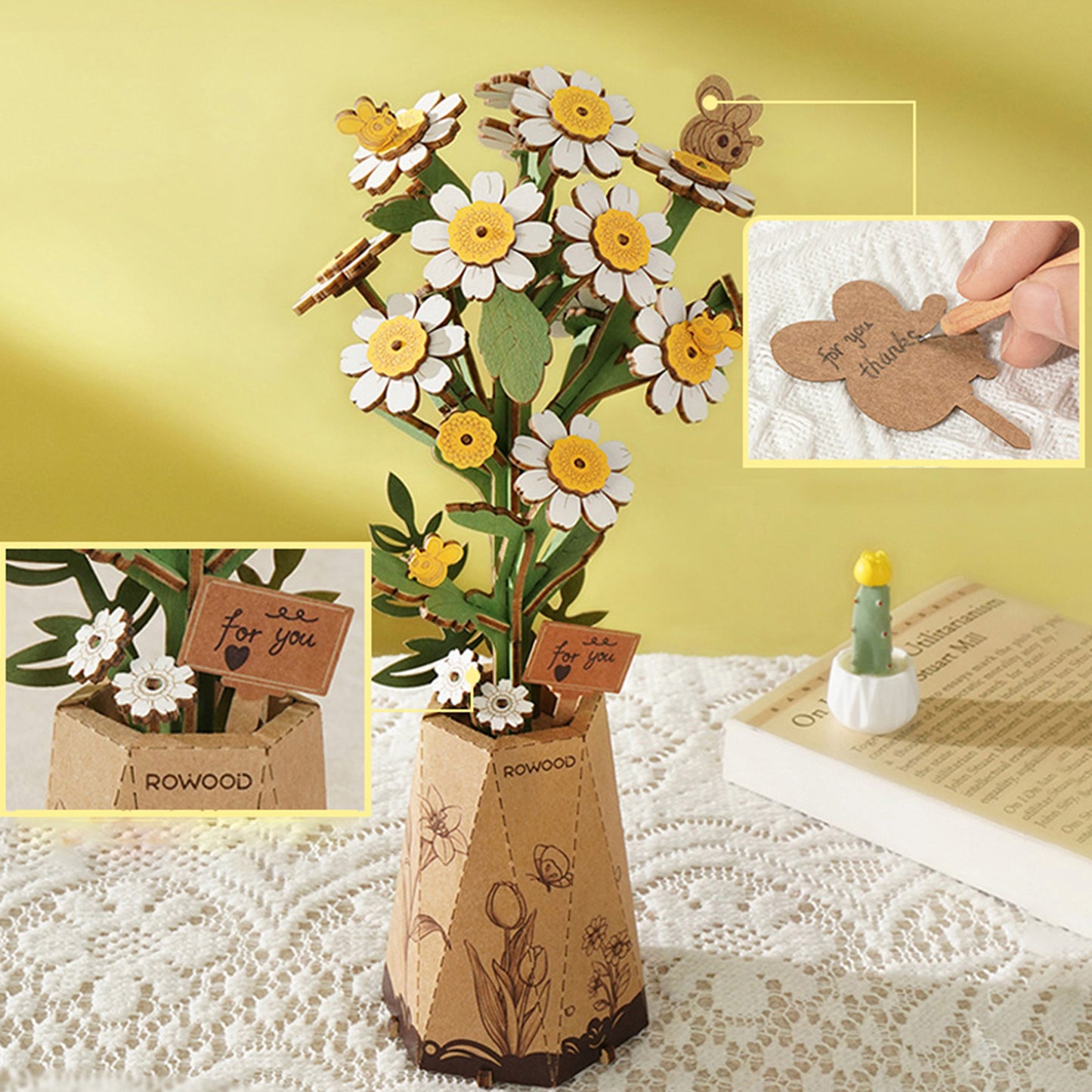 Robotime - Wooden Flowers - Chamomile