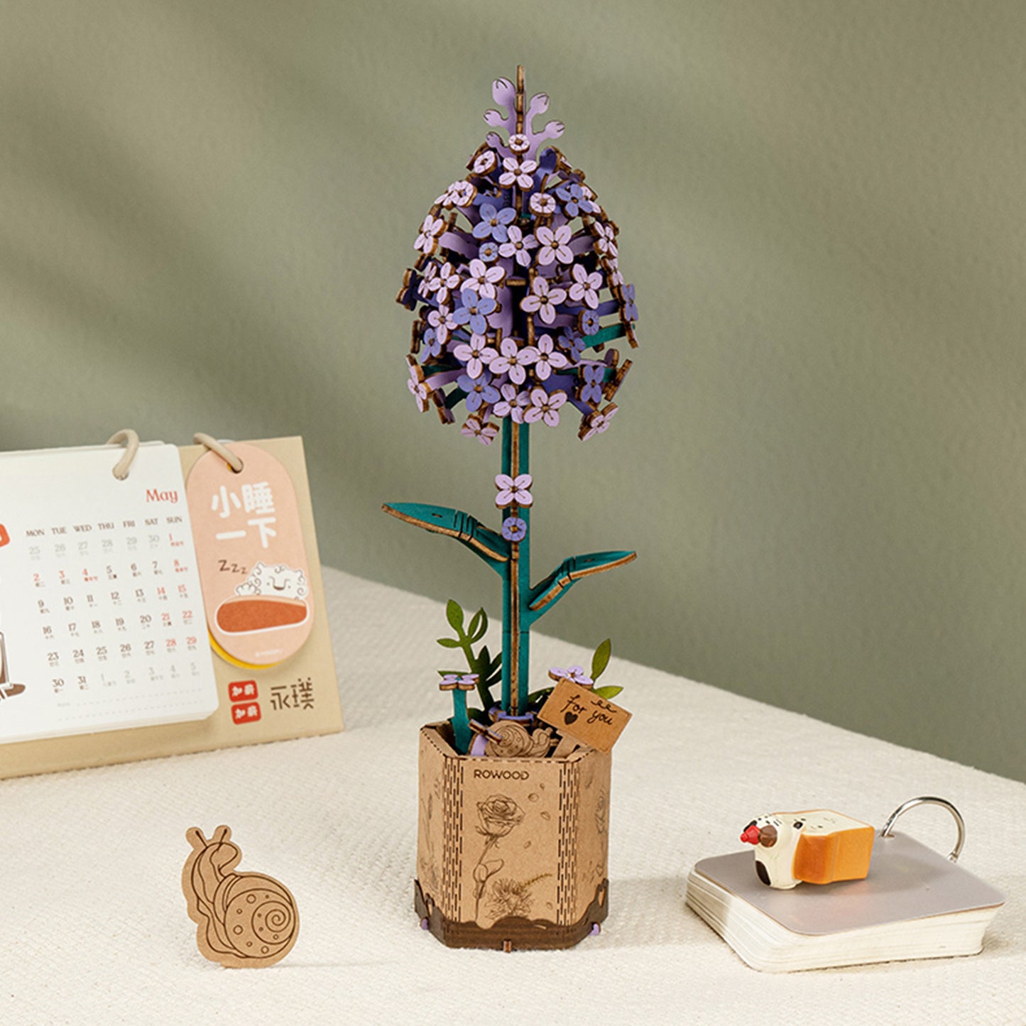 Robotime - Wooden Flowers - Lilac