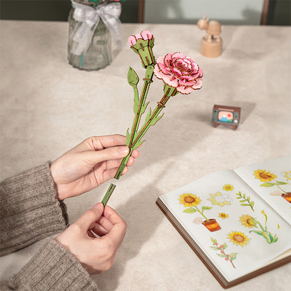 Rolife - Wooden Flowers - Pink Carnation