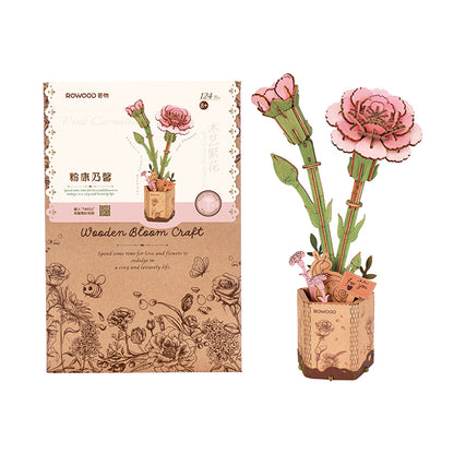 Rolife - Wooden Flowers - Pink Carnation