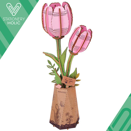 Rolife - Wooden Flowers - Pink Tulip