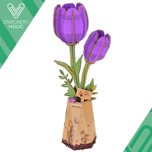 Rolife - Wooden Flowers - Purple Tulip
