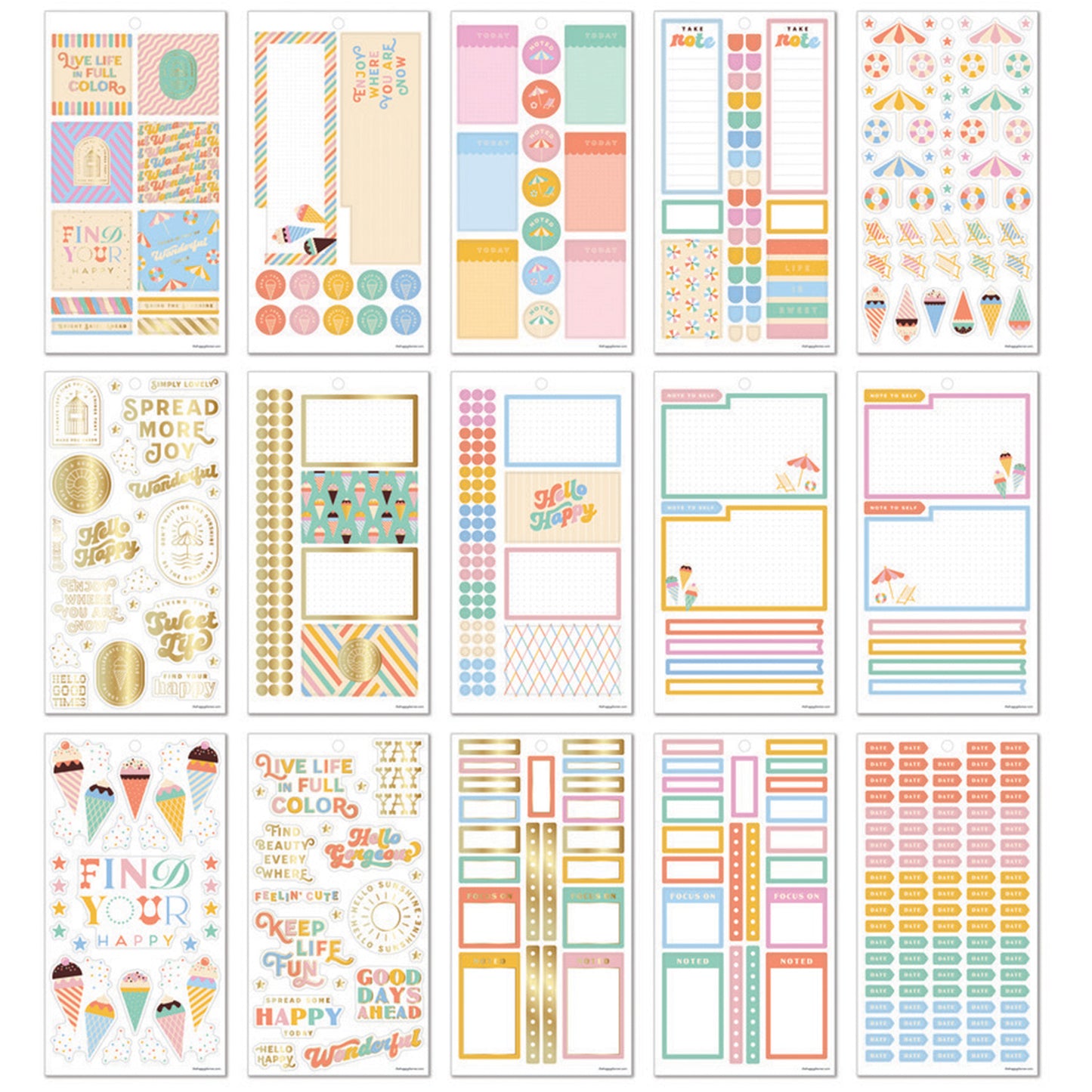 Happy Planner - Sticker Book - Bordwalk Ice Cream