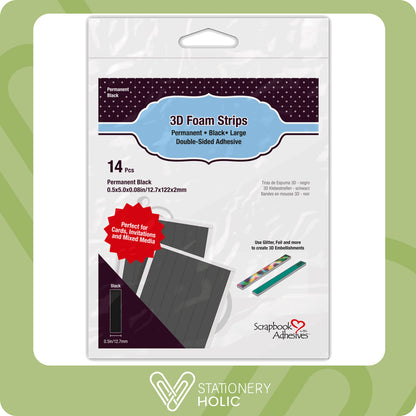 Scrapbook Adhesives - Foam Strips 0.5" - Black